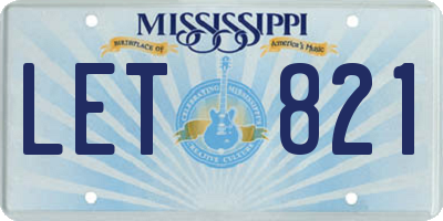 MS license plate LET821