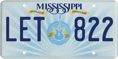 MS license plate LET822