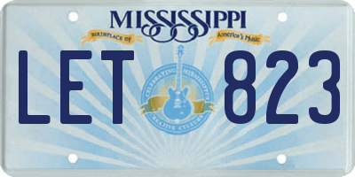 MS license plate LET823