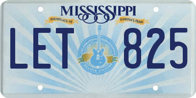 MS license plate LET825