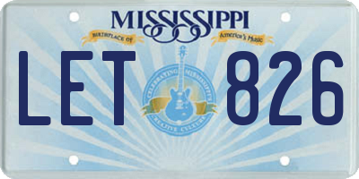 MS license plate LET826