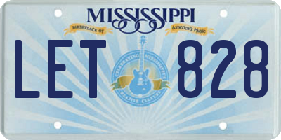 MS license plate LET828