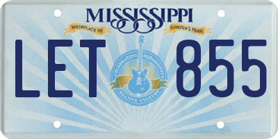 MS license plate LET855
