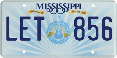MS license plate LET856