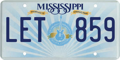 MS license plate LET859