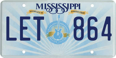 MS license plate LET864