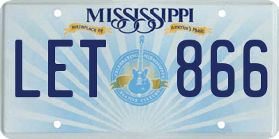 MS license plate LET866