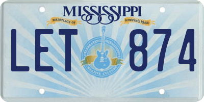MS license plate LET874