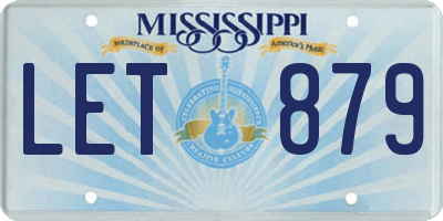MS license plate LET879