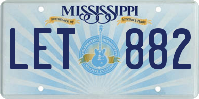 MS license plate LET882