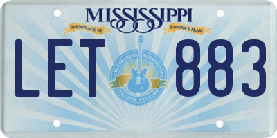 MS license plate LET883