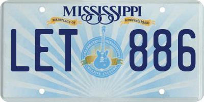 MS license plate LET886