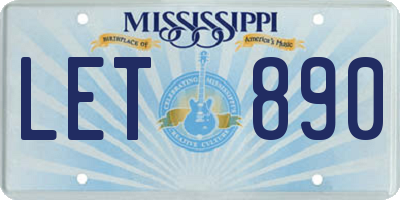 MS license plate LET890