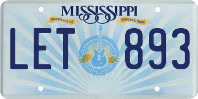 MS license plate LET893