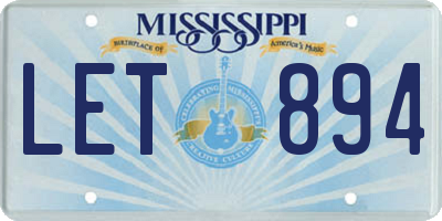 MS license plate LET894