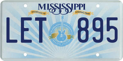 MS license plate LET895
