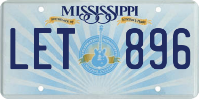 MS license plate LET896
