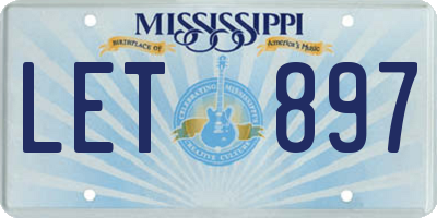 MS license plate LET897