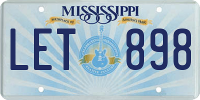 MS license plate LET898