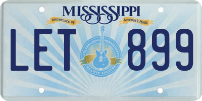 MS license plate LET899