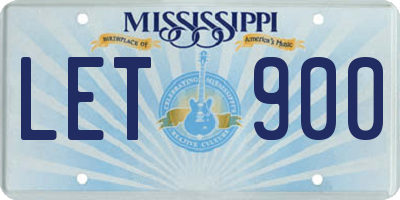 MS license plate LET900