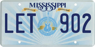 MS license plate LET902