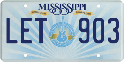 MS license plate LET903