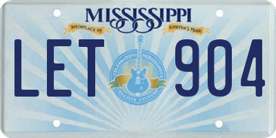 MS license plate LET904