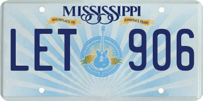 MS license plate LET906