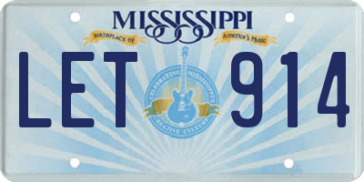 MS license plate LET914