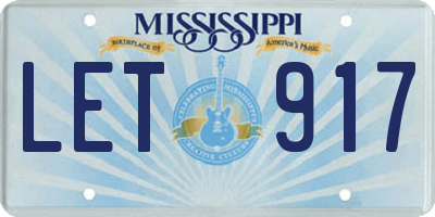 MS license plate LET917