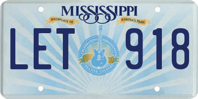 MS license plate LET918