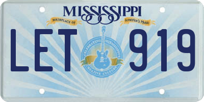 MS license plate LET919