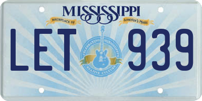 MS license plate LET939