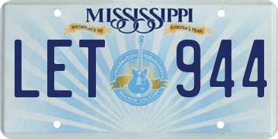 MS license plate LET944