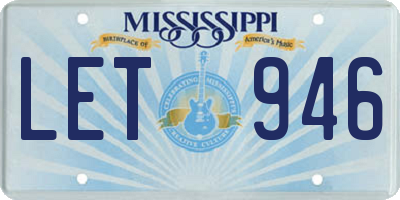 MS license plate LET946