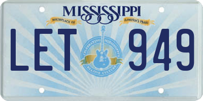MS license plate LET949