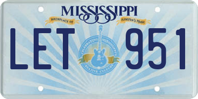 MS license plate LET951