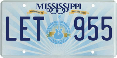MS license plate LET955