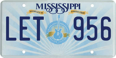 MS license plate LET956