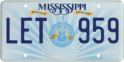 MS license plate LET959