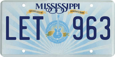 MS license plate LET963