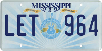 MS license plate LET964