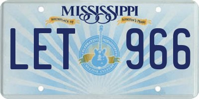 MS license plate LET966
