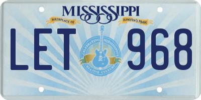 MS license plate LET968