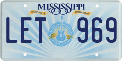 MS license plate LET969