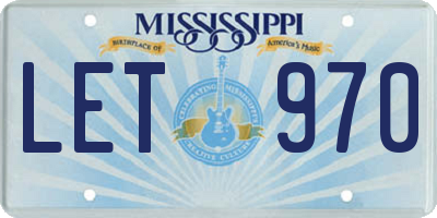 MS license plate LET970