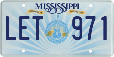MS license plate LET971