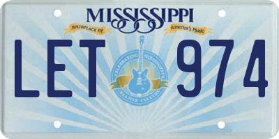MS license plate LET974