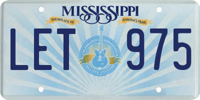 MS license plate LET975